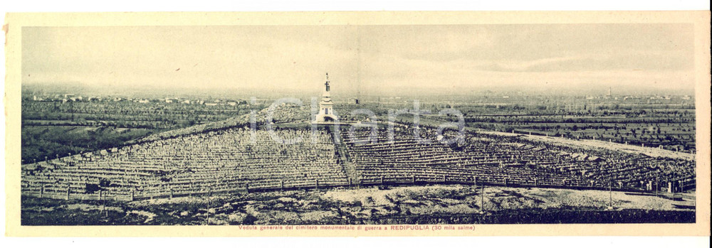 Cartolina originale da collezione 1927 REDIPUGLIA GO Veduta generale cimitero di guerra Cartolina DOPPIA FP NV 1
