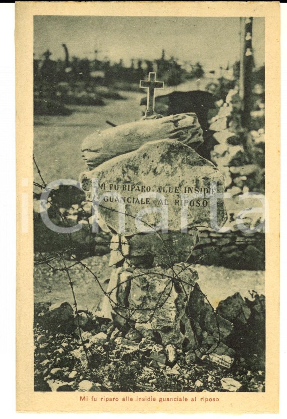 Cartolina originale da collezione 1927 Sacrario REDIPUGLIA GO Mi fu riparo alle insidie Cartolina postale 1