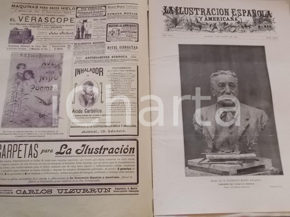 Giornale, rivista storica 1902 LA ILUSTRACION ESPANOLA Viaje regio  OVIEDO Sovracoperta nÂ°XXIX 1
