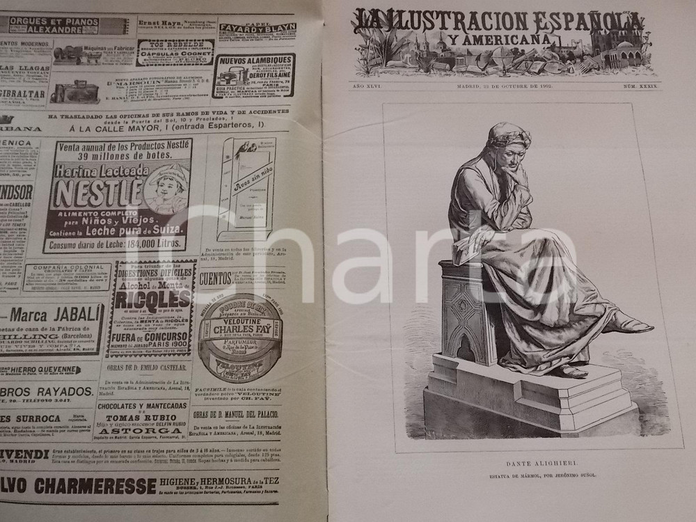 Giornale, rivista storica 1902 LA ILUSTRACION ESPANOLA José MACPHERSON naturalista Sovracoperta n°XXXIX 1