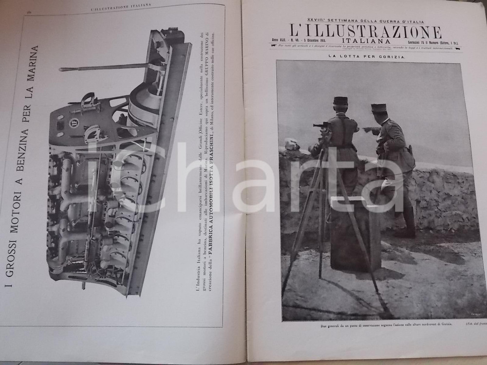 Giornale, rivista storica 1915  WW1 L ILLUSTRAZIONE ITALIANA La lotta per Gorizia Sovracoperta nÂ° 49 1