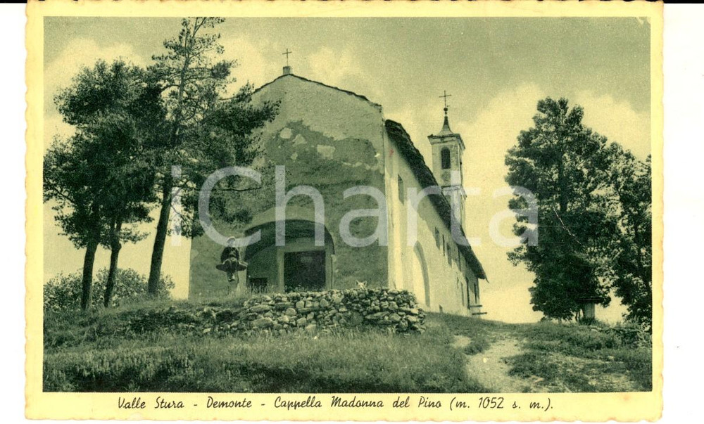 Cartolina originale da collezione 1941 DEMONTE CN Cappella MADONNA DEL PINO Cartolina postale FP 1