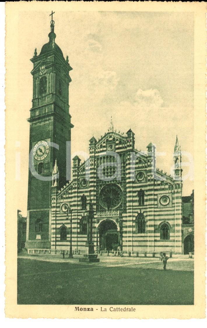 Cartolina originale da collezione 1919 MONZA Veduta della Cattedrale Cartolina ANIMATA FP NV 1
