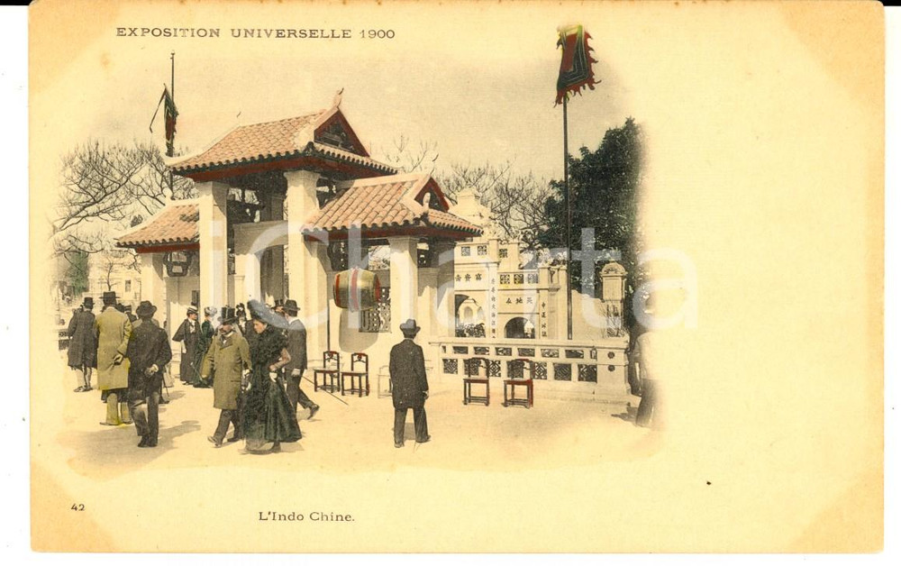 Cartolina originale da collezione 1900 ca PARIS Exposition Universelle  L INDOCHINE Carte postale FP 1