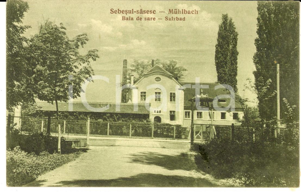 Cartolina originale da collezione 1920 ca SEBES ROMANIA Bagno di sale  Baia de sare Cartolina postale FP NV 1