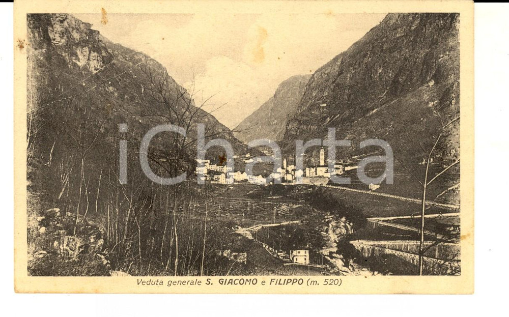 Cartolina originale da collezione 1924 SAN GIACOMO E FILIPPO SO Veduta generale Cartolina postale FP VG 1