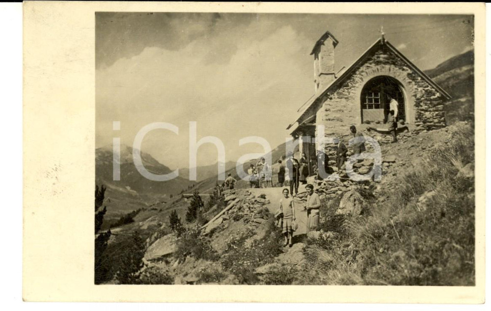 Cartolina originale da collezione 1931 GHIACCIAIO DEI FORNI SO Cappella MADONNA DELLA NEVE Cartolina ANIMATA 1