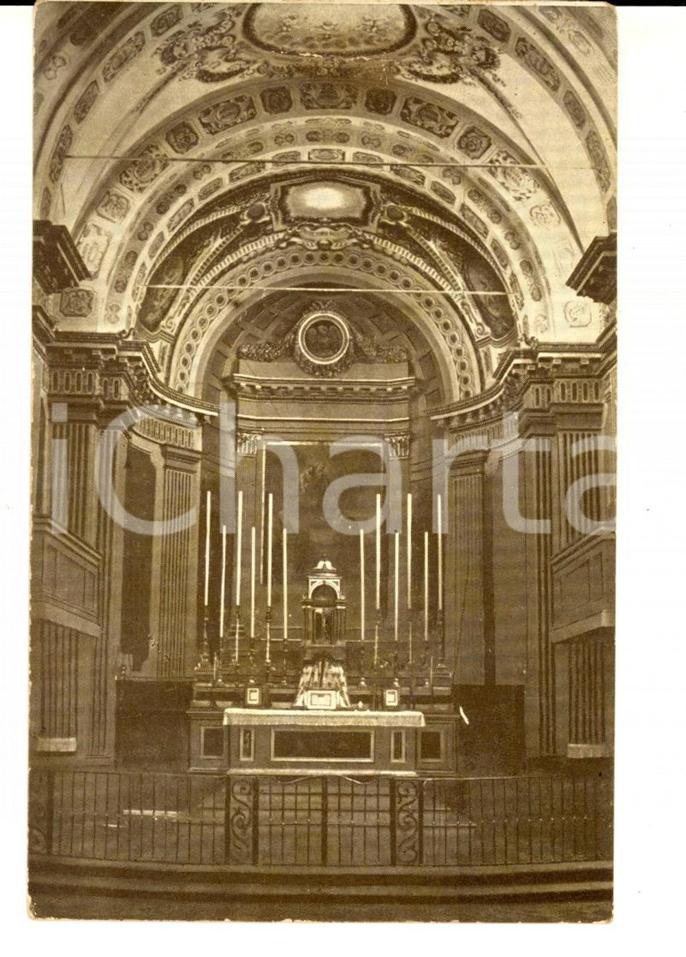 Cartolina originale da collezione 1934 MALALBERGO BO Chiesa Parrocchiale  Cappella maggiore Cartolina FP VG 1