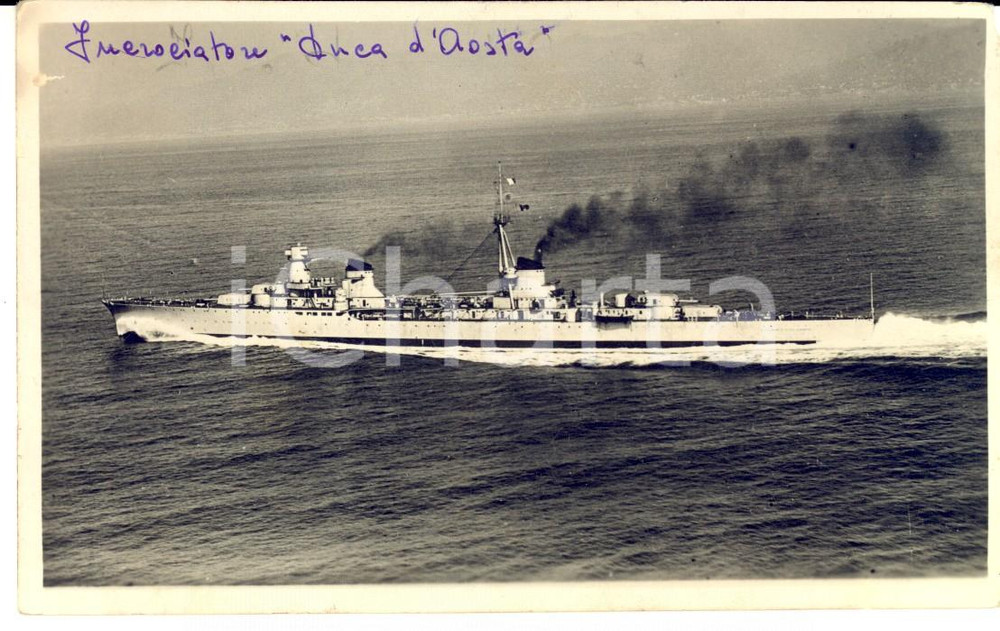 Cartolina originale da collezione 1935 REGIA MARINA Incrociatore DUCA D AOSTA Cartolina postale FP VG 1