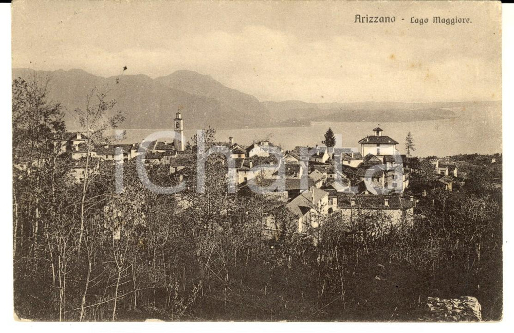 Cartolina originale da collezione 1924 ARIZZANO VB Panorama con il Lago MAGGIORE Cartolina postale FP VG 1