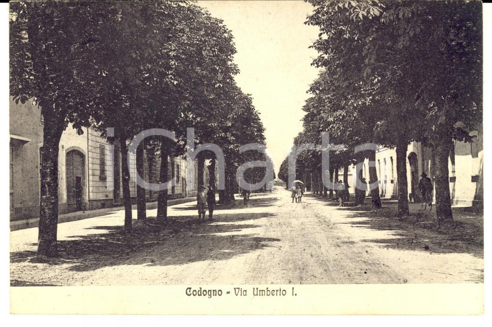 Cartolina originale da collezione 1931 CODOGNO LO Veduta di via UMBERTO I Cartolina ANIMATA FP VG 1