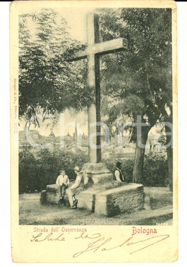 Cartolina originale da collezione 1901 BOLOGNA Strada dell OSSERVANZA Cartolina postale ANIMATA FP VG 1