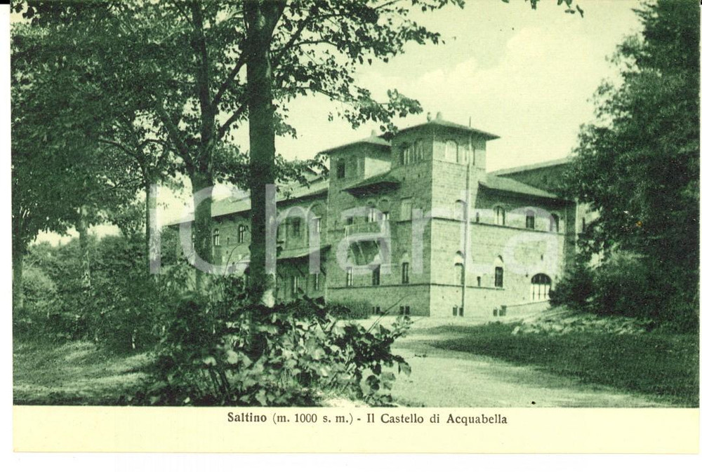 Cartolina originale da collezione 1915 ca SALTINO / REGGELLO FI Veduta del castello di ACQUABELLA Cartolina FP 1