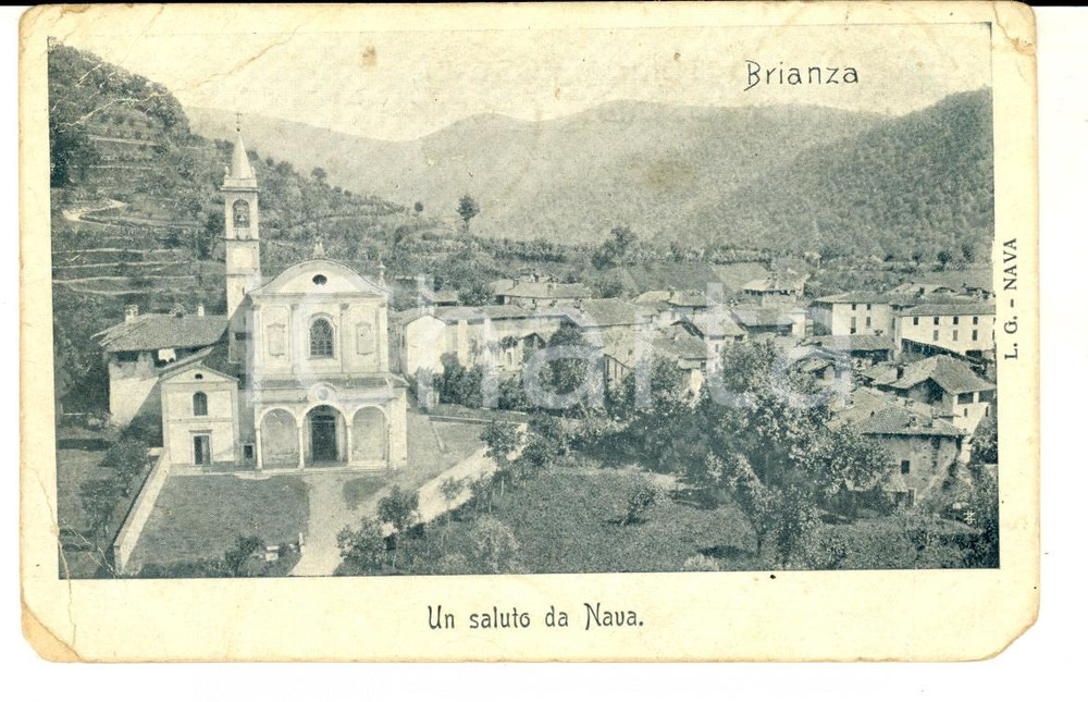 Cartolina originale da collezione 1909 COLLE BRIANZA LC Veduta della frazione NAVA Cartolina FP VG 1