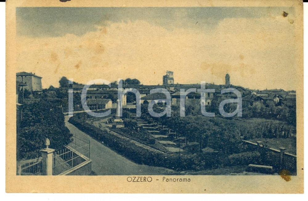 Cartolina originale da collezione 1944 OZZERO MI Panorama del paese Cartolina postale FP VG 1