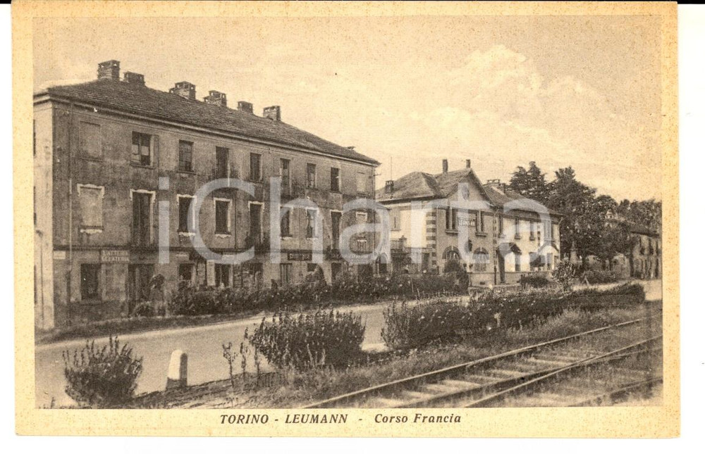 Cartolina originale da collezione 1930 ca COLLEGNO TO Villaggio LEUMANN  Corso Francia Cartolina FP NV 1