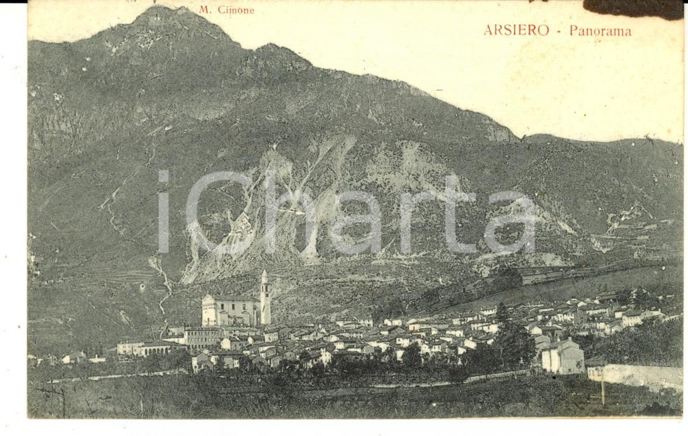 Cartolina originale da collezione 1915 ca ARSIERO VI Veduta panoramica dell abitato Cartolina postale FP NV 1