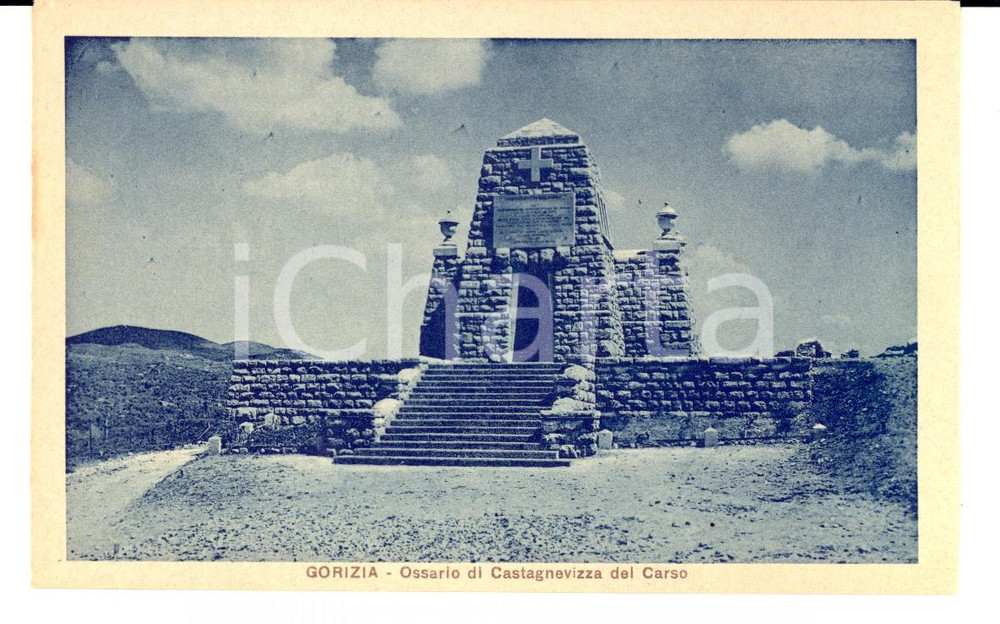 Cartolina originale da collezione 1920 ca GORIZIA Ossario di CASTAGNEVIZZA DEL CARSO Cartolina postale FP NV 1
