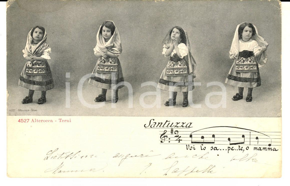 Cartolina originale da collezione 1903 CAVALLERIA RUSTICANA Santuzza  Voi lo sapete, o mamma Cartolina FP VG 1