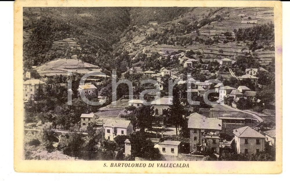 Cartolina originale da collezione 1919 SAN BARTOLOMEO DI VALLECALDA GE Veduta panoramica Cartolina FP 1