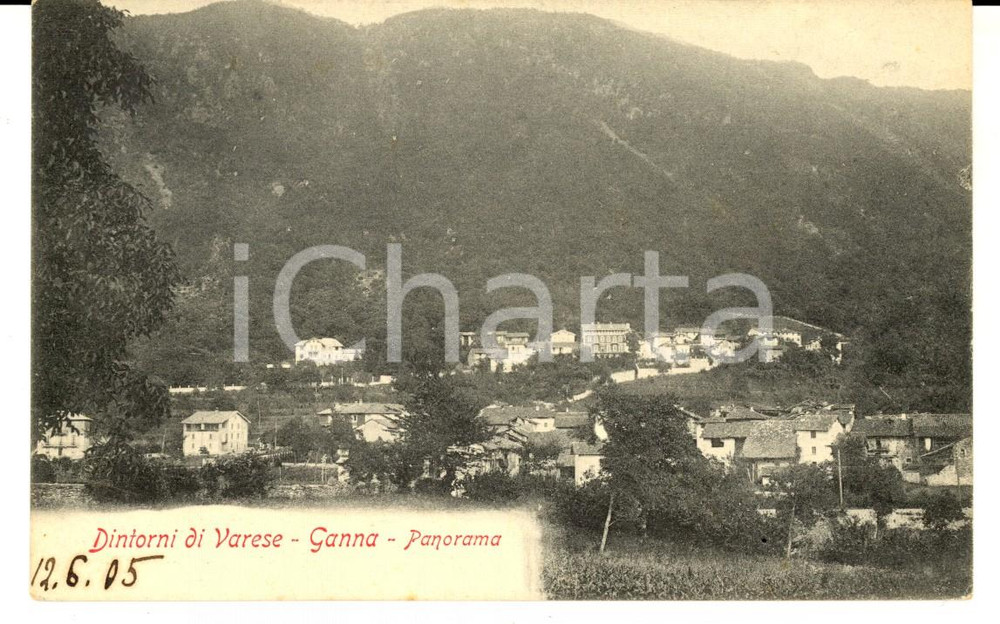 Cartolina originale da collezione 1905 VALGANNA VA Veduta della frazione GANNA Cartolina postale FP NV 1