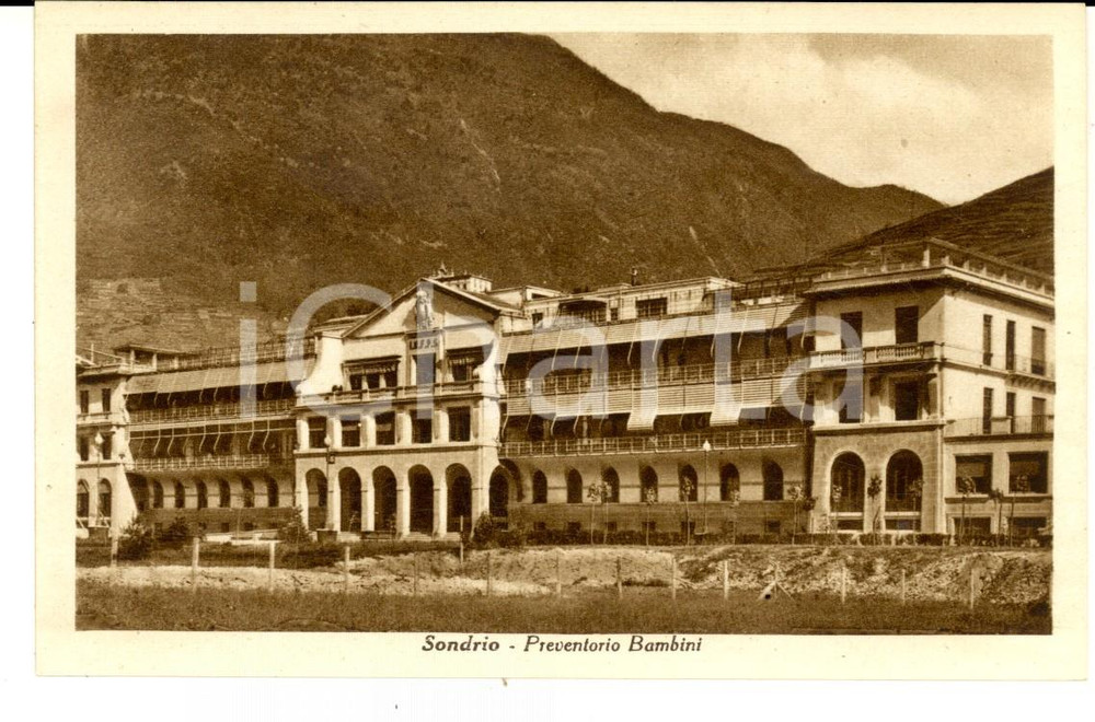 Cartolina originale da collezione 1930 ca SONDRIO Veduta del Preventorio bambini Cartolina postale FP NV 1