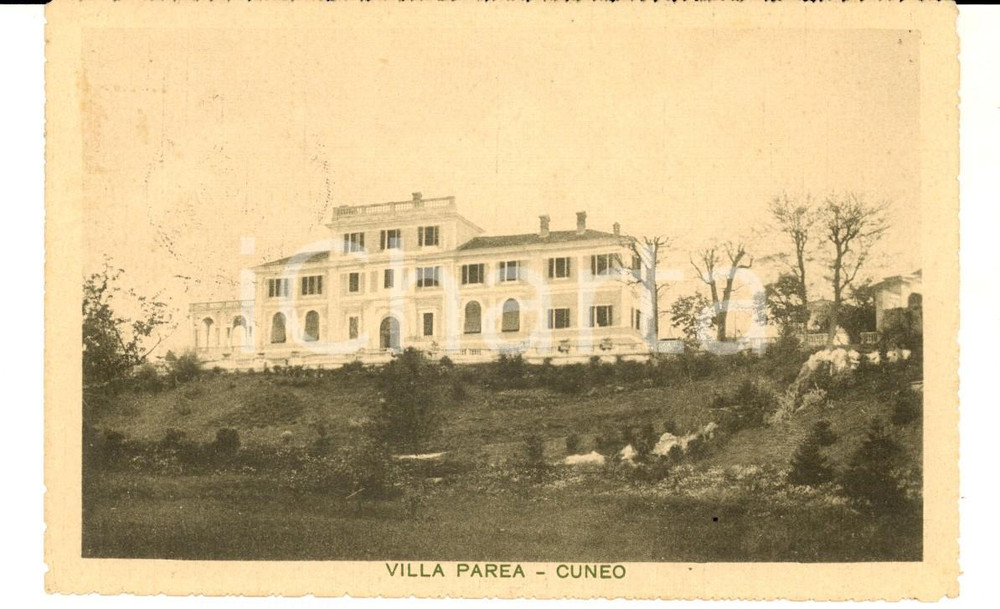 Cartolina originale da collezione 1917 VILLA PAREA CUNEO Veduta esterna Cartolina postale FP VG 1