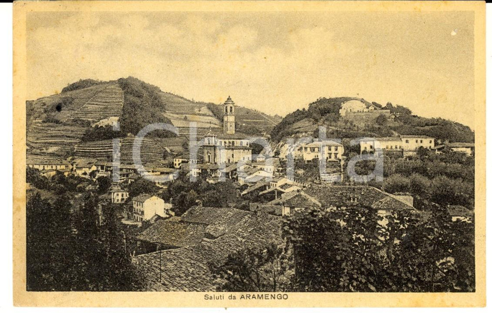 Cartolina originale da collezione 1943 ARAMENGO AT Veduta panoramica dell abitato Cartolina FP VG 1