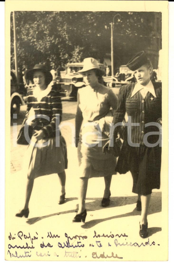 Fotografia d epoca originale 1940 ROMA Ritratto di Adele BONESCHI con due parenti Foto cartolina FP VG 1