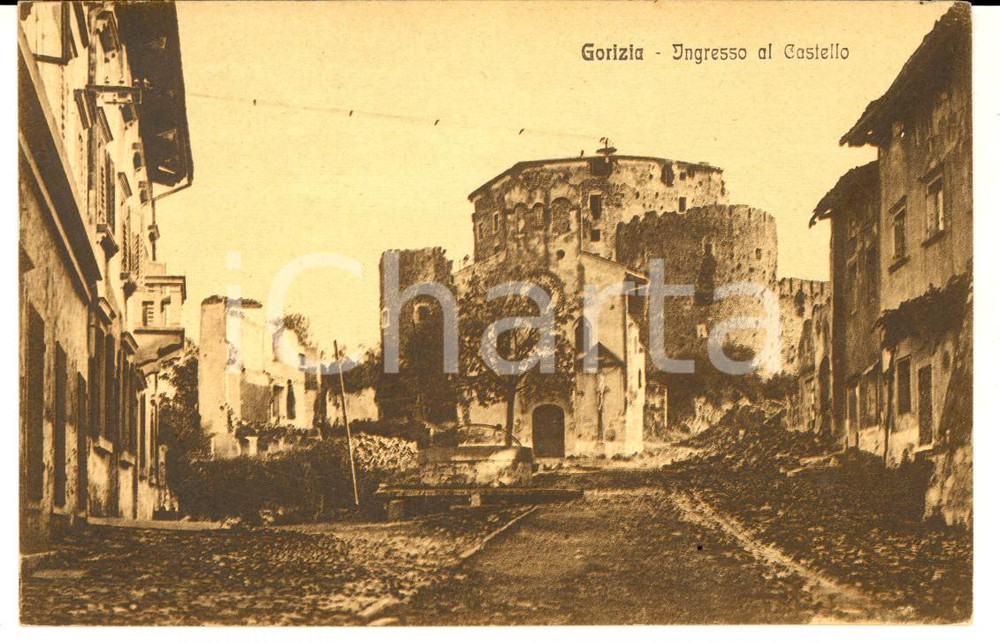Cartolina originale da collezione 1925 GORIZIA Ingresso al Castello Cartolina postale FP NV 1