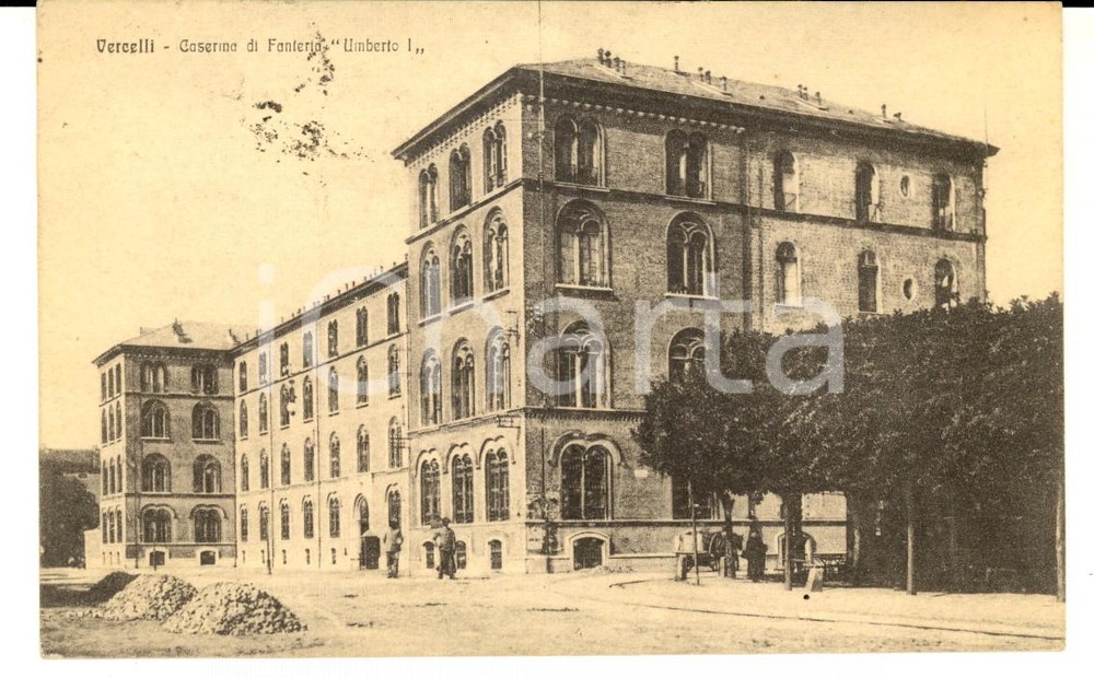 Cartolina originale da collezione 1918 VERCELLI Caserma di Fanteria UMBERTO I Cartolina postale FP VG 1