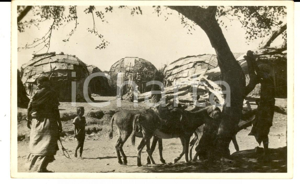 Cartolina originale da collezione 1935 ca AOI DIRE DAUA ETIOPIA Abitazioni indigene Cartolina postale FP NV 1