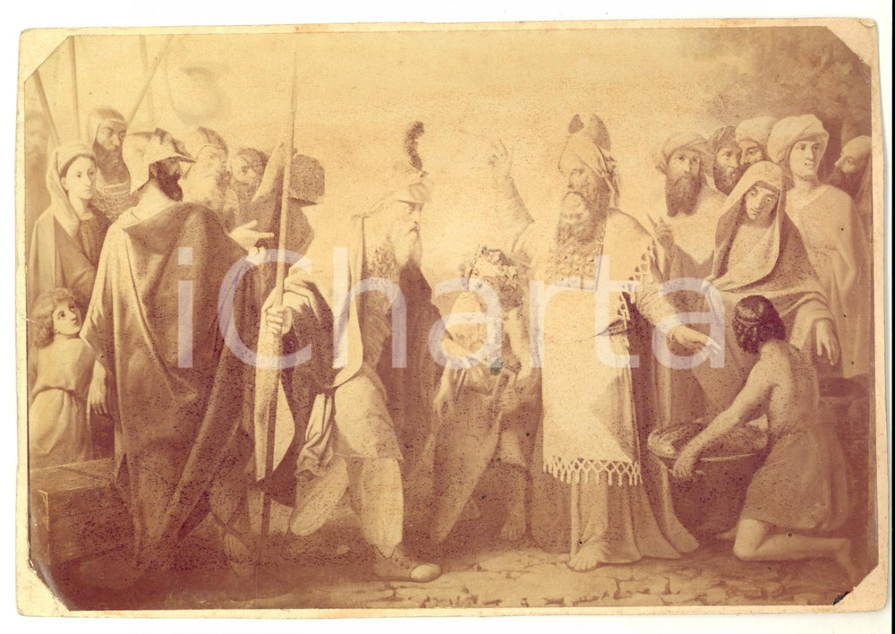 Fotografia d epoca originale 1880 ca ARTE Fotografia di quadro soggetto greco Studio VIGLIETTI MONDOVI  BREO 1