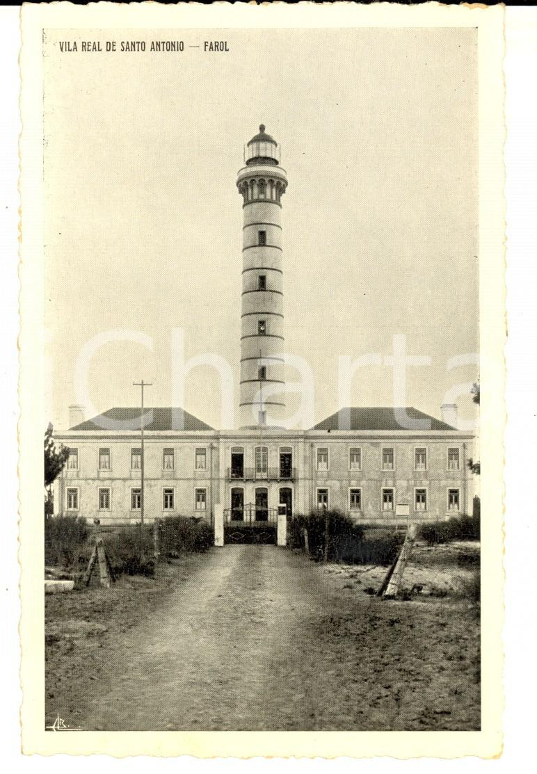 Cartolina originale da collezione 1930 ca VILA REAL DE SANTO ANTONIO PORTUGAL Farol Bilhete postal 1