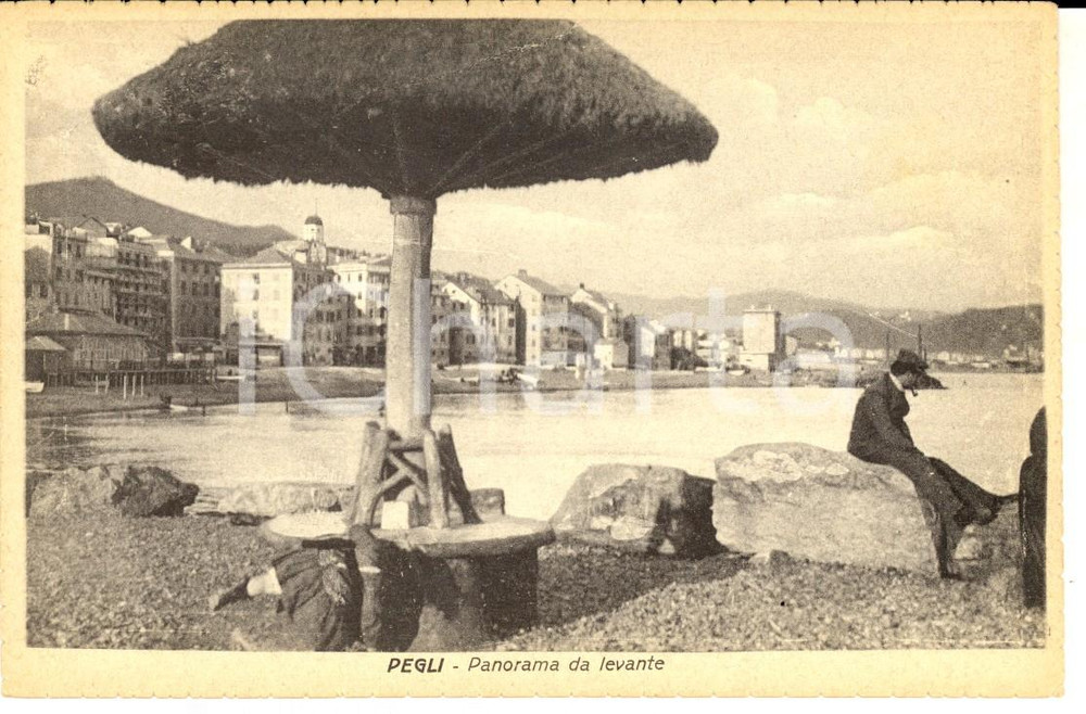 Cartolina originale da collezione 1930 ca GENOVA PEGLI Panorama da levante Cartolina ANIMATA FP NV 1