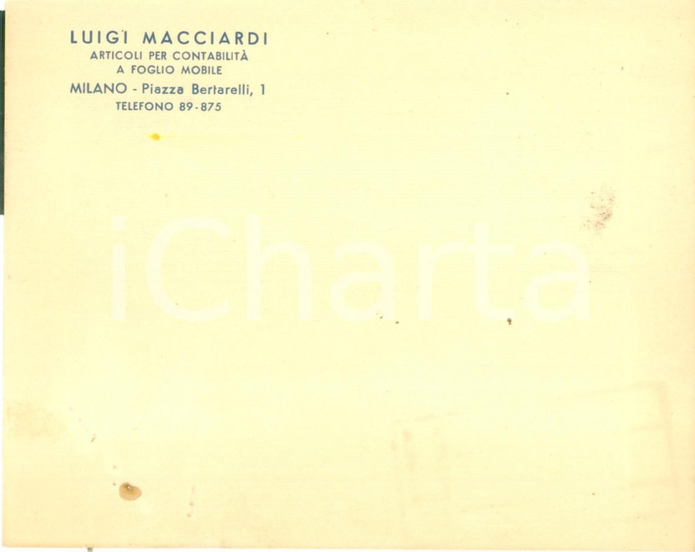 Cartolina originale da collezione 1952 MILANO Luigi MACCIARDI Articoli per contabilità Cartolina commerciale FG VG 1