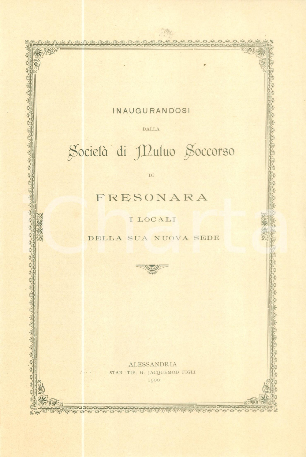 Documento originale, autentico 1900 FRESONARA AL Inno per inaugurazione SOCIETA  DI MUTUO SOCCORSO 4 1