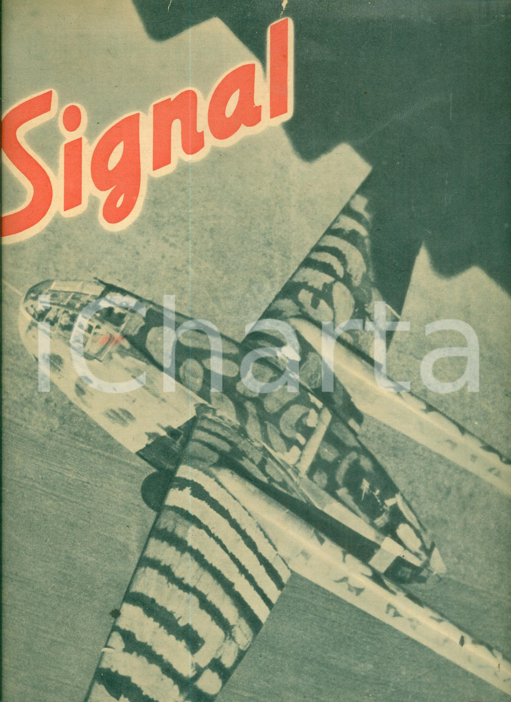 Giornale, rivista storica 1943 SIGNAL WW2 Aeroplano senza motore trasporto autocarri Giornale ILLUSTRATO 1