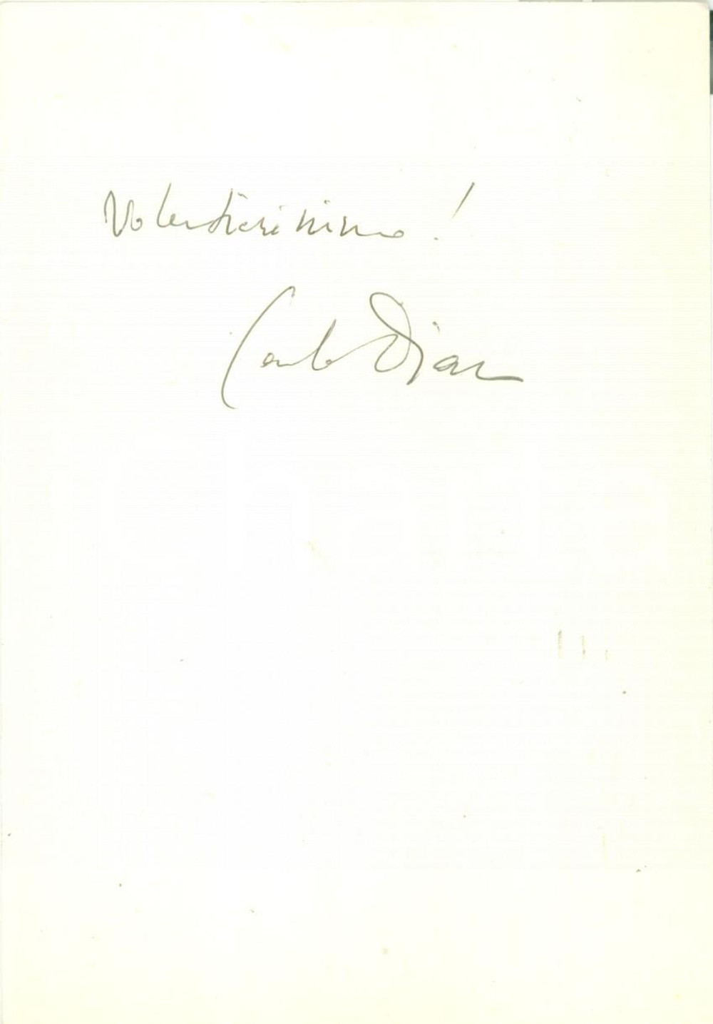 Autografo originale 1967 PADOVA Filologo Carlo DIANO saluta Mario BENDISCIOLI AUTOGRAFO 1