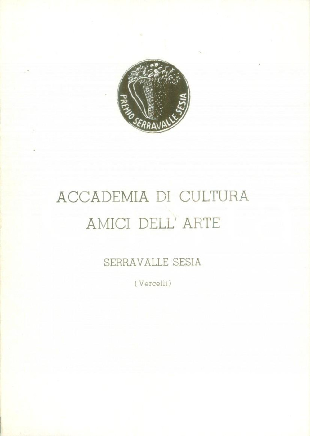 Materiale pubblicitario d’epoca 1963 SERRAVALLE SESIA VC Accademia Cultura Amici dell Arte per Clemente REBORA 1