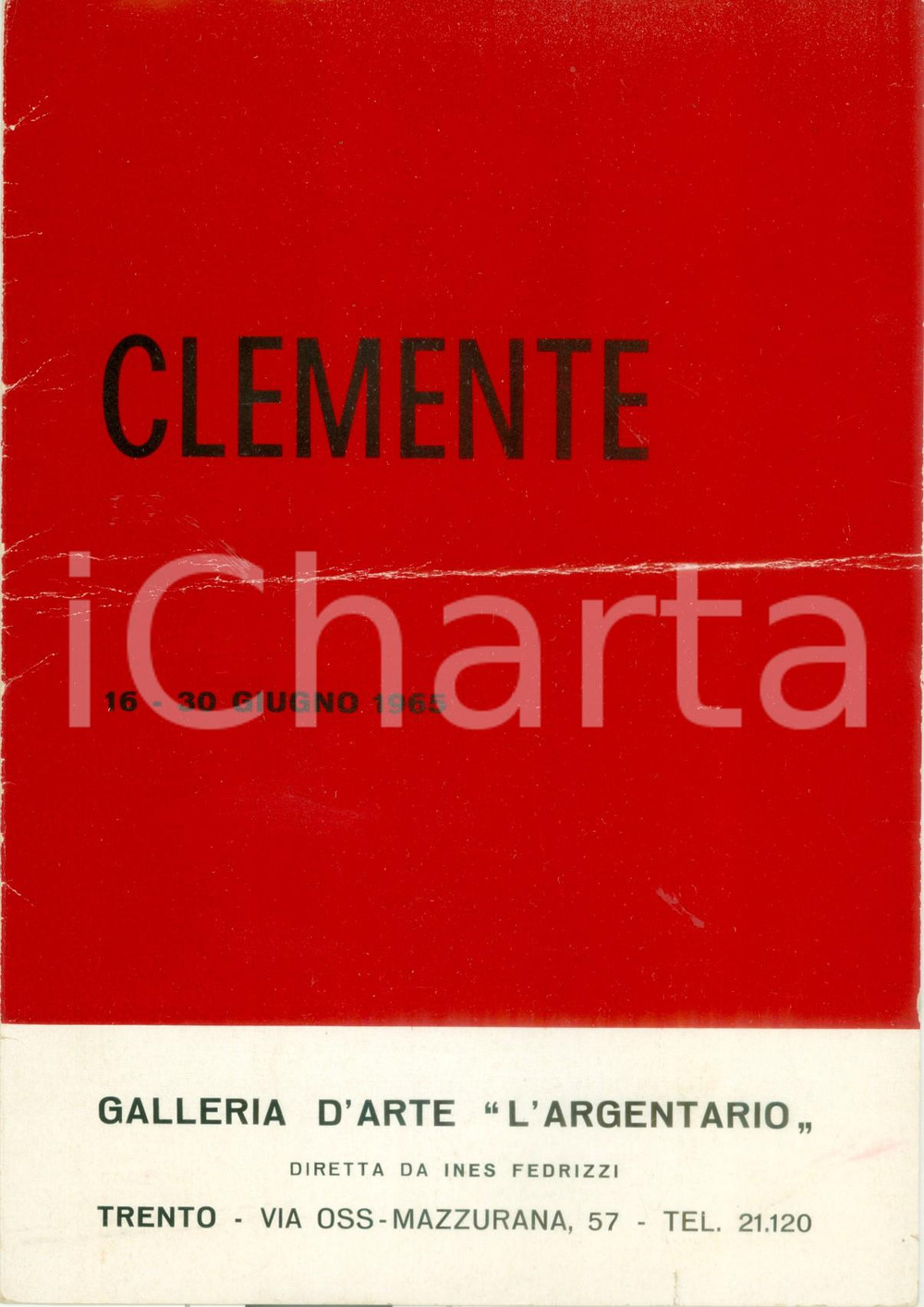 Materiale pubblicitario d’epoca 1965 TRENTO Galleria d arte L ARGENTARIO Brochure per mostra di Jack CLEMENTE 1