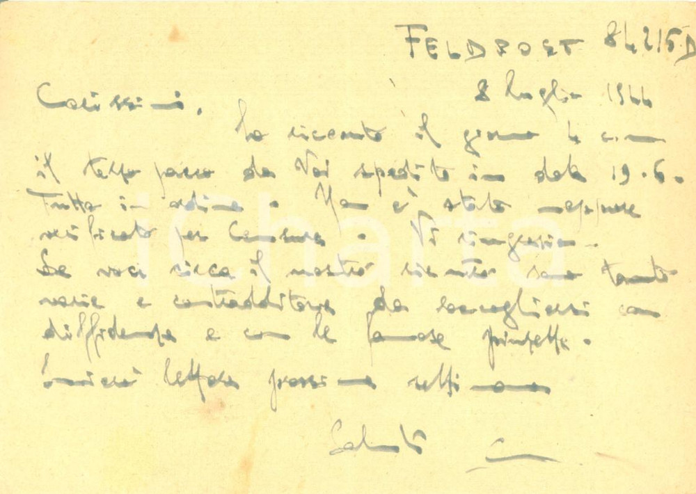 Documento originale, autentico 1944 WW2 RSI Le voci sul nostro rientro vanno prese con le pinze FELDPOST 84215 1