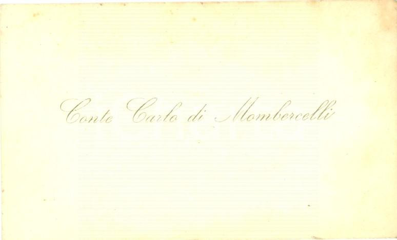 Documento originale, autentico 1920 ca Conte Carlo di MOMBERCELLI Biglietto da visita 1