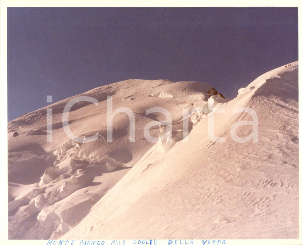 Fotografia d epoca originale 1980 ca VALLE D AOSTA Il Monte Bianco alle soglie della vetta Fotografia 1