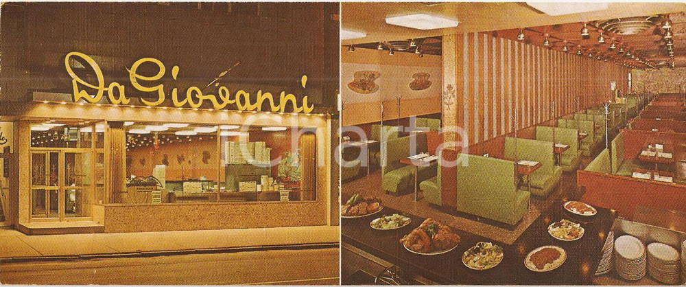 Cartolina originale da collezione 1965 ca MONTREAL CANADA Restaurant DA GIOVANNI Night view Cartolina VINTAGE 1