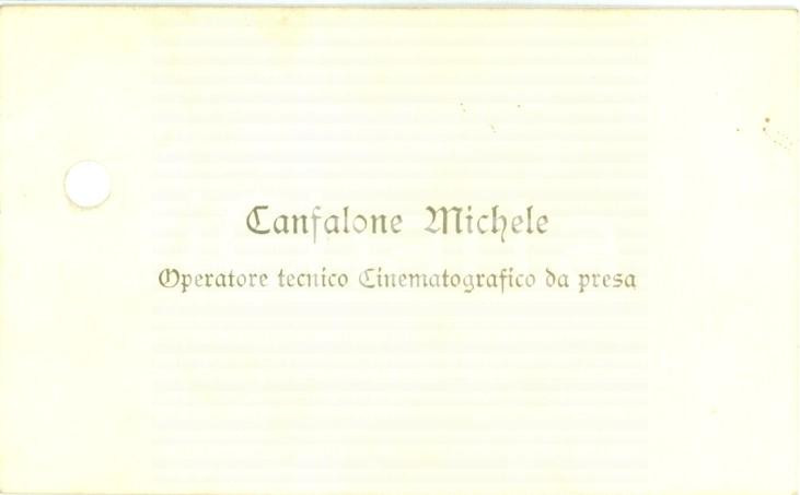 Documento originale, autentico 1917 CAMPOBASSO Michele CANFALONE Operatore cinematografico da presa Biglietto 1