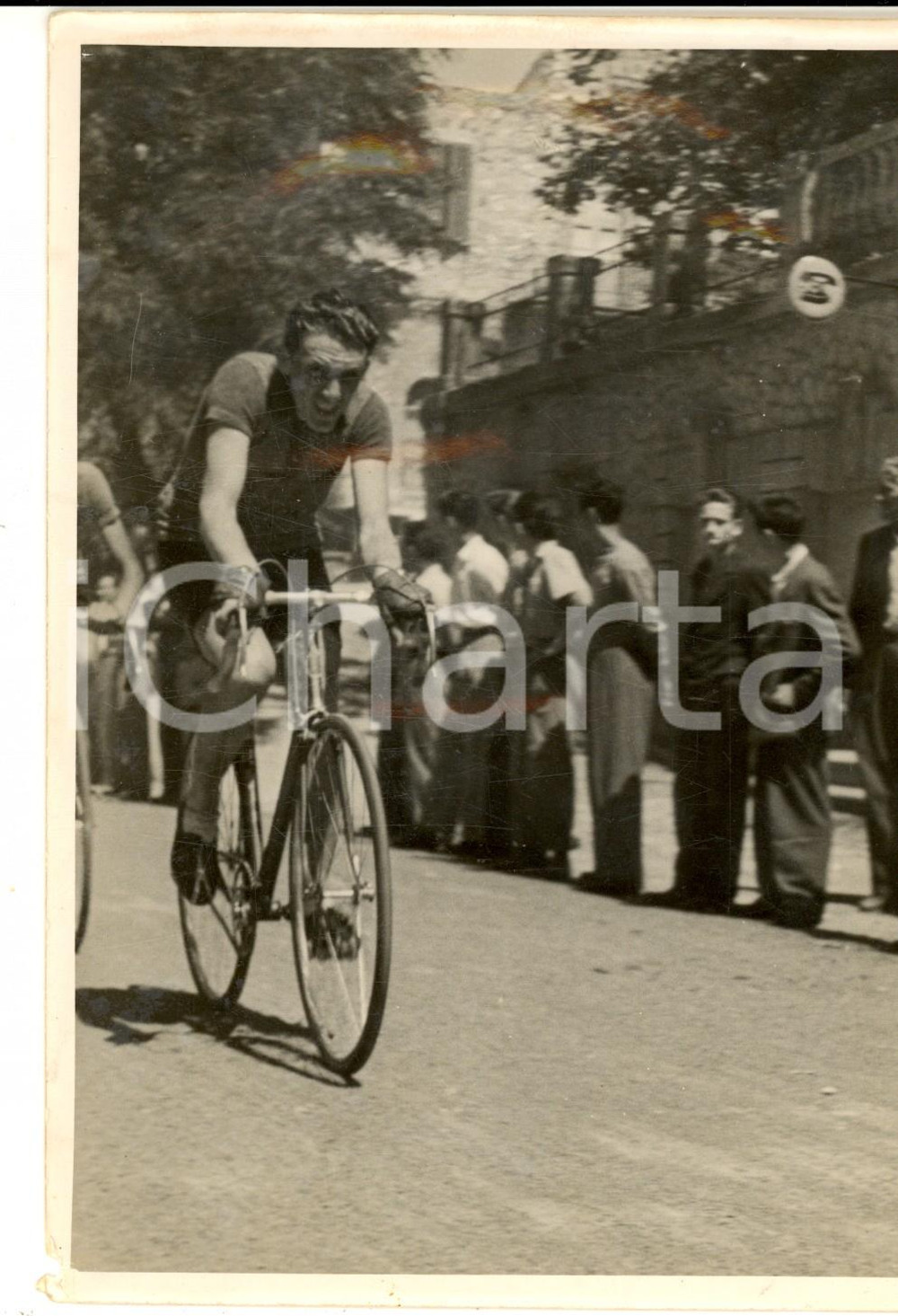 Fotografia d epoca originale 1950 ca ROMA CICLISMO Gara con attraversamento della cittÃ  Fotografia VINTAGE 1