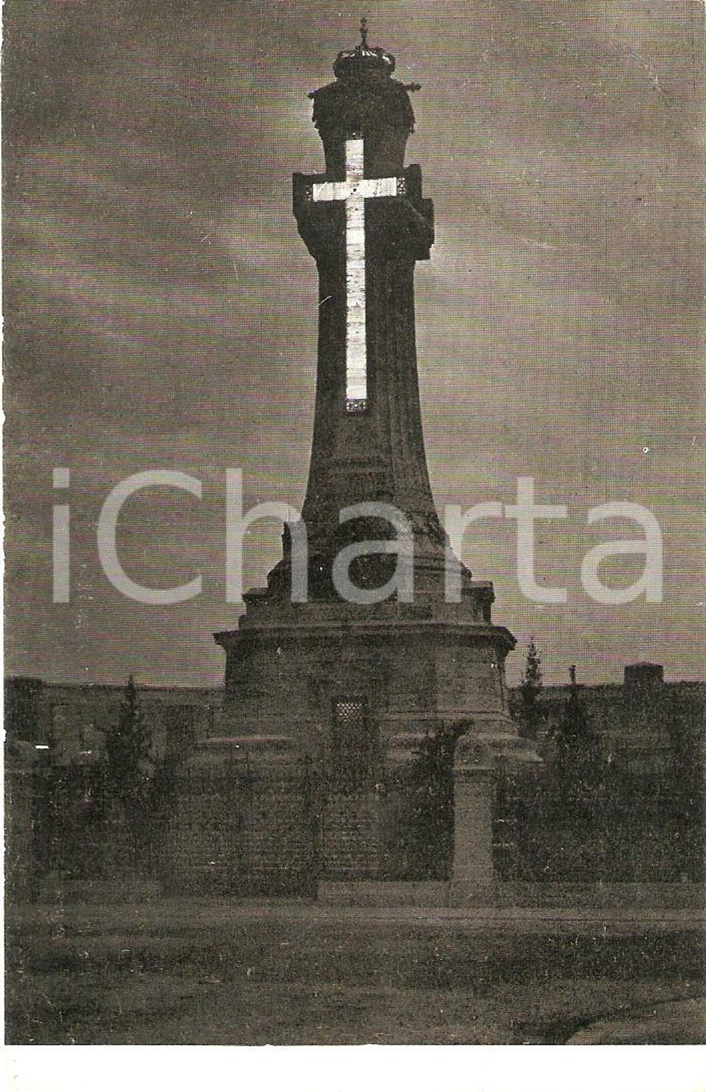 Cartolina originale da collezione 1914 MONZA Cappella espiatoria  Croce illuminata il 29 luglio Cartolina FP NV 1