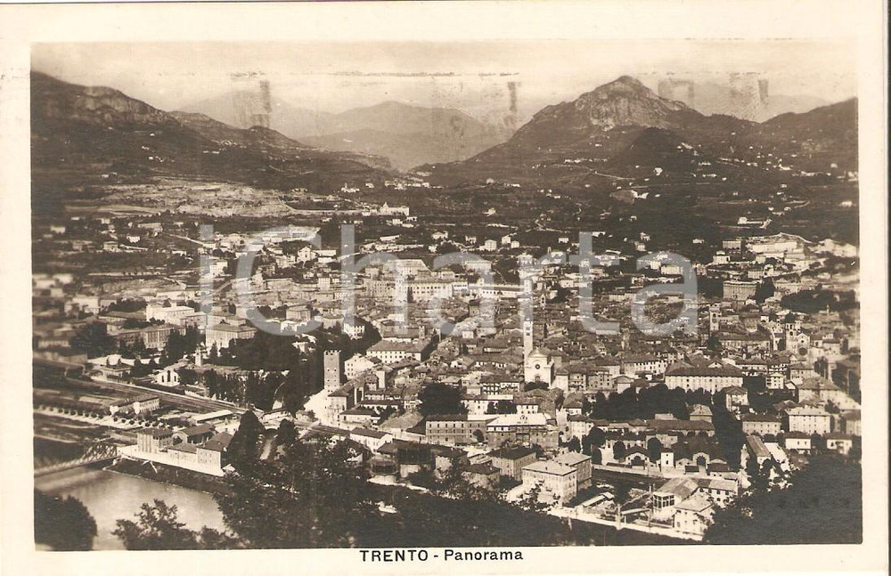 Cartolina originale da collezione 1932 TRENTO Veduta aerea della città  Cartolina FP VG 1