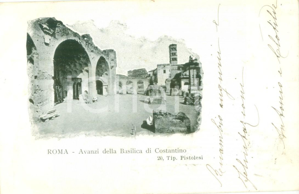 Cartolina originale da collezione 1901 ROMA Rovine della Basilica di COSTANTINO Cartolina FP VG 1
